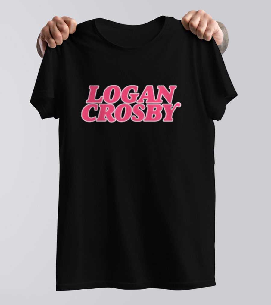 Logan Crosby Pink Lettering T-Shirt