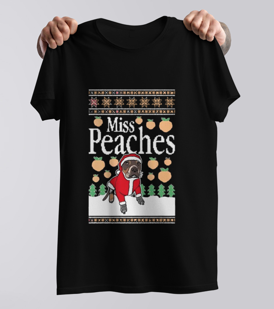 Miss Peaches Santa Pug Ugly Christmas Sweater T-Shirt