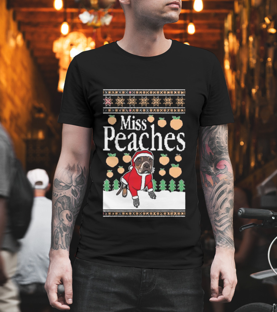Miss Peaches Santa Pug Ugly Christmas Sweater T-Shirt