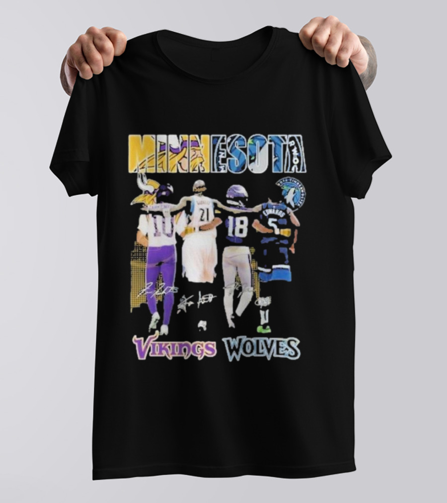 Minnesota Vikings Wolves Signature Collaboration T-Shirt