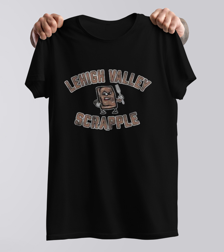 Lehigh Valley Scrapple Animated Character With Fork T-Shirt