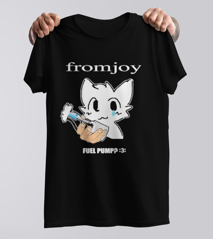 Fromjoy Fuel Pump Cute Cartoon With Tearful Cat Face T-Shirt