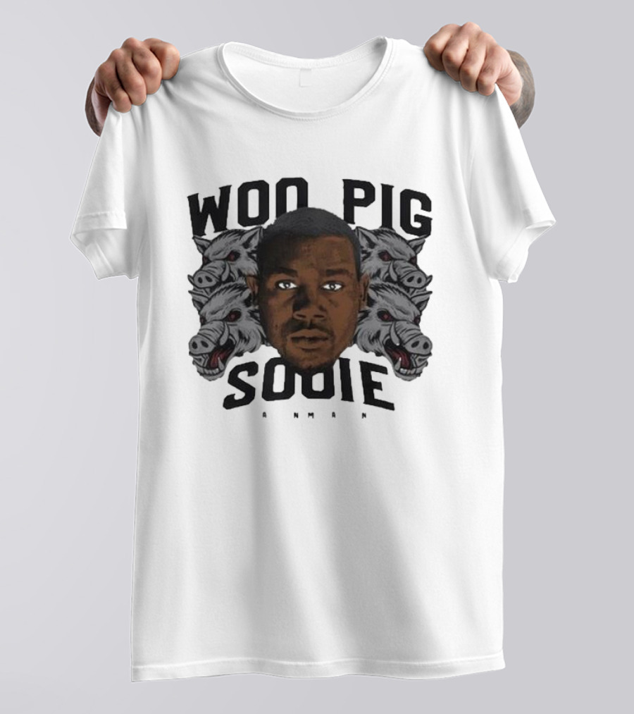 Woo Pig Sooie Darren McFadden Portrait With Razorback Heads T-Shirt