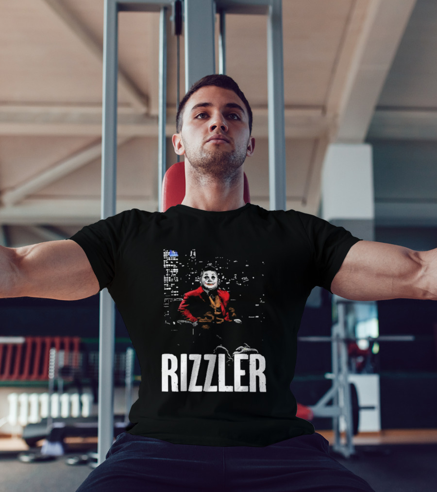 Rizzler Shitheadsteve Joker Style Cityscape Background T-Shirt