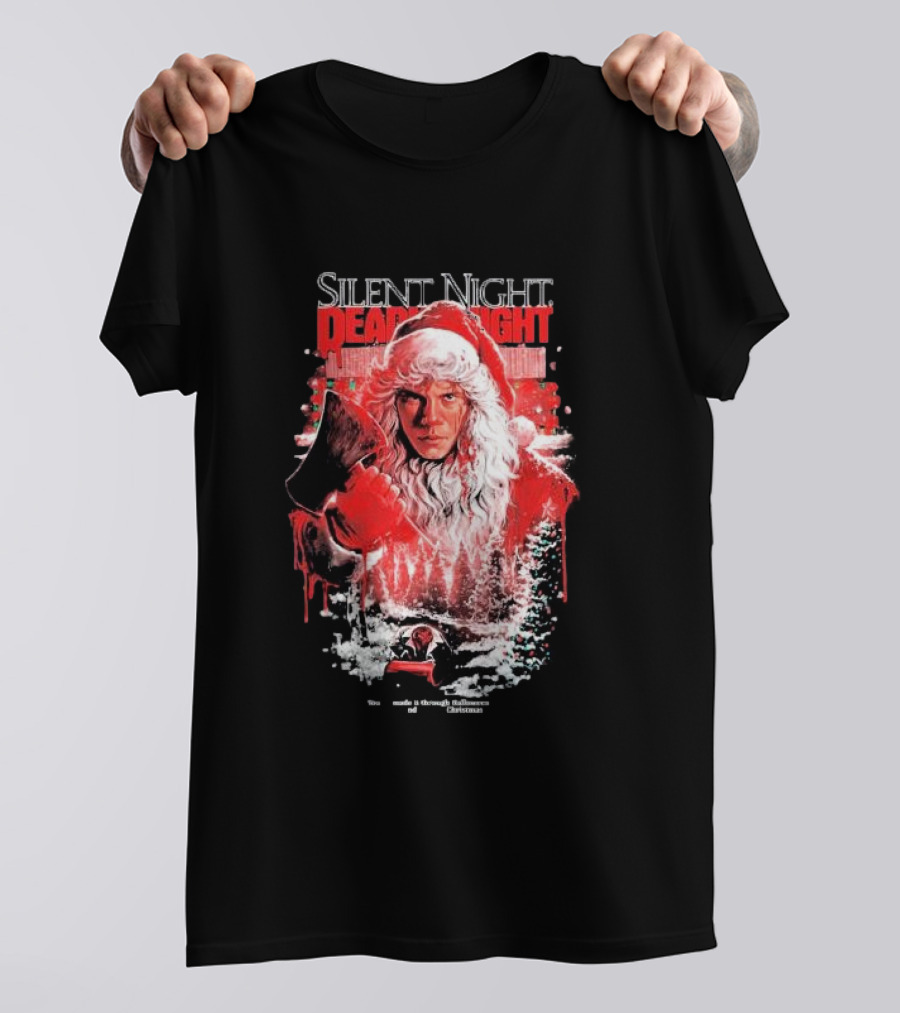 Silent Night Deadly Night Santa's Slay With Axe In Creepy Christmas Scene T-Shirt