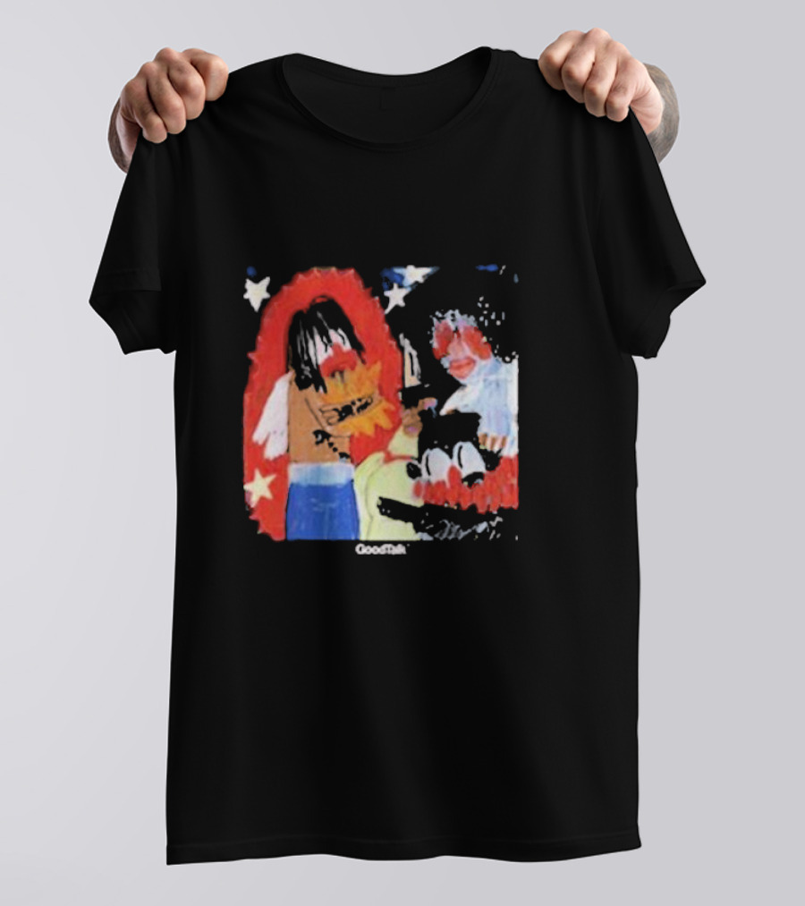 Gigi Goodtalk Skaiwater Artwork With Stars And Cartoon Figures T-Shirt