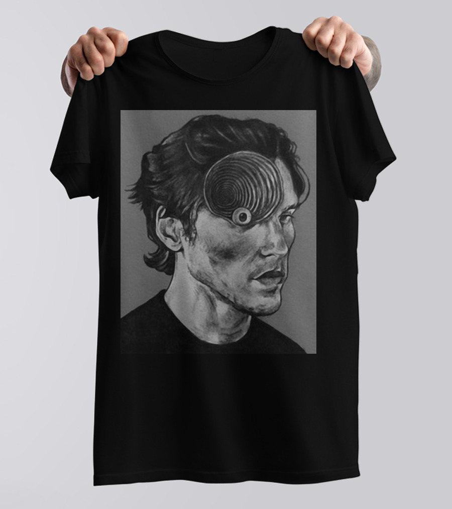 Ceo Of Jermart Jerma Uzumaki Manga Style Portrait Optical Illusion T-Shirt