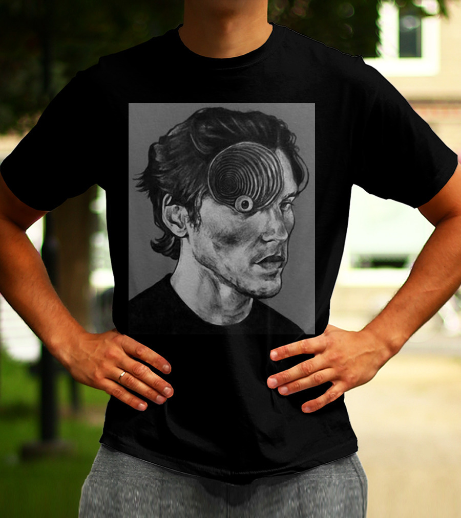 Ceo Of Jermart Jerma Uzumaki Manga Style Portrait Optical Illusion T-Shirt