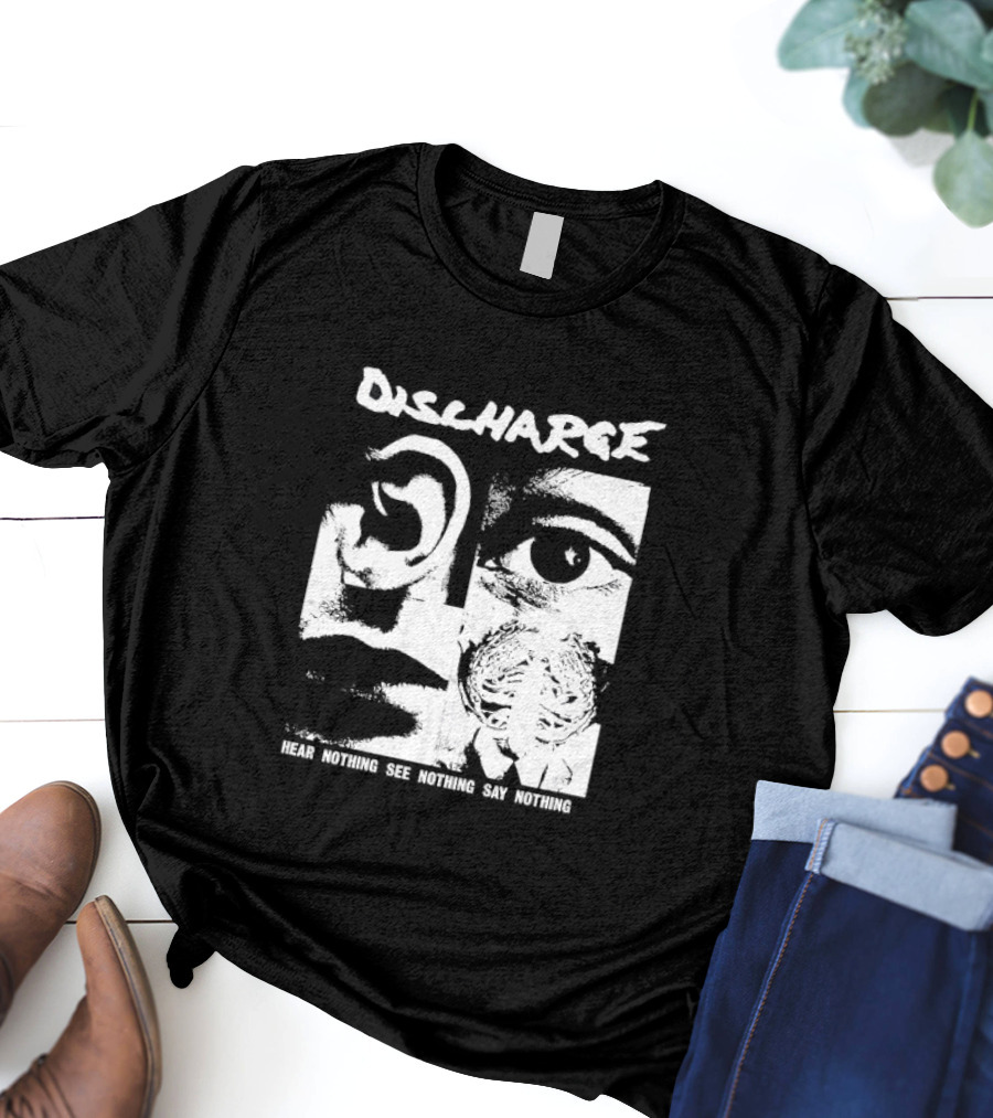 Discharge Hear Nothing See Nothing Say Nothing Band Iconic T-Shirt