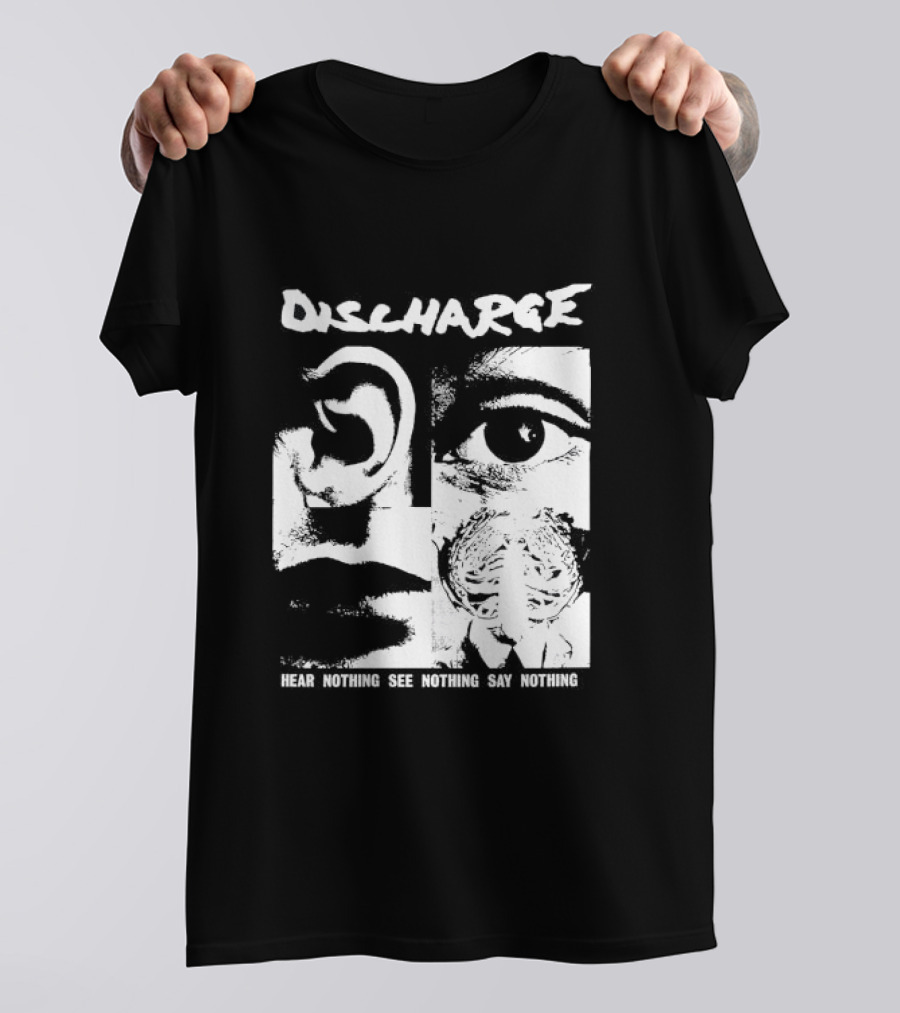 Discharge Hear Nothing See Nothing Say Nothing Band Iconic T-Shirt