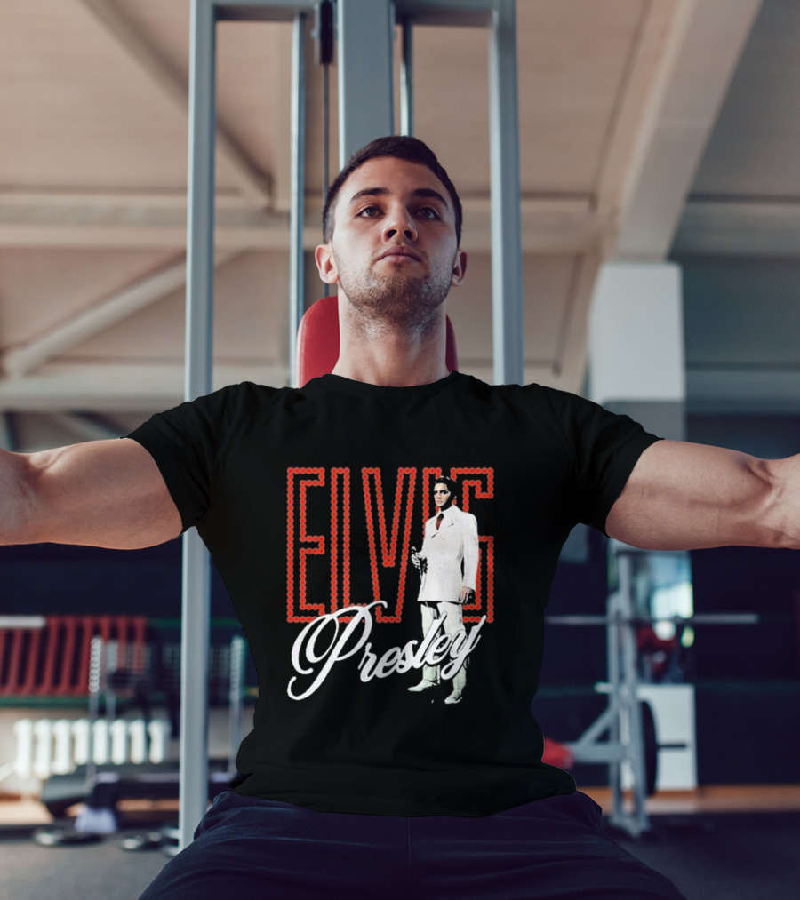 Elvis Presley White Suit Retro Lights T-Shirt