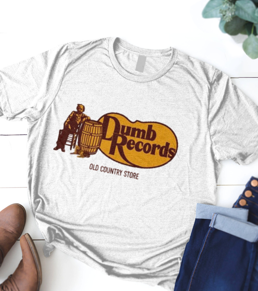 Dumb Records Old Country Store Barrel And Seated Figure T-Shirt