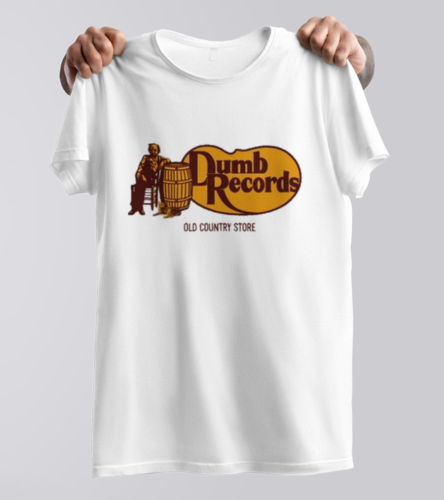 Dumb Records Old Country Store Barrel And Seated Figure T-Shirt