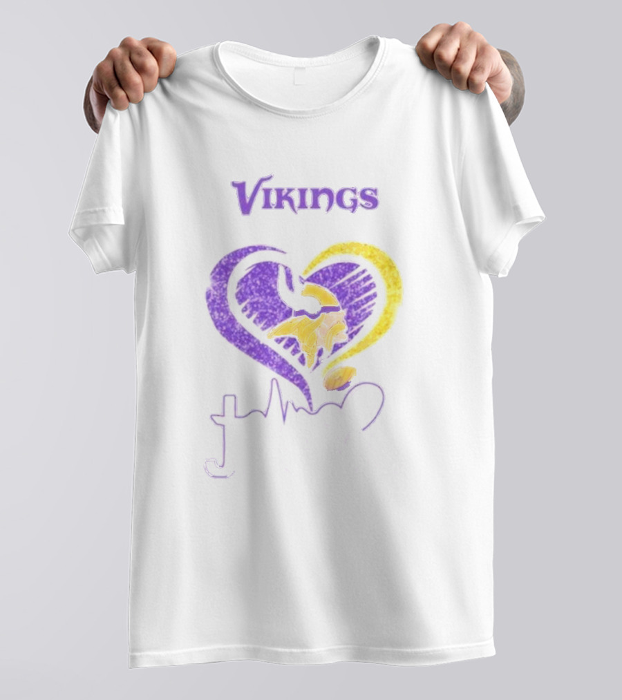 Vikings Heart Jesus Purple And Gold Minnesota T-Shirt