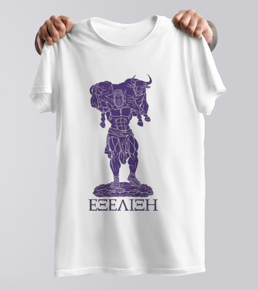 EΕΞΕΛΙΞΗ Progressive Overload Purple On White T-Shirt