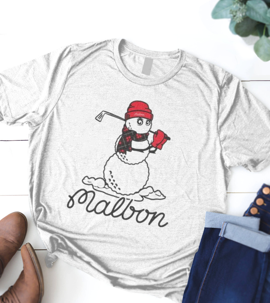 Malbon Snowman Golf Winter Hat Scarf T-Shirt