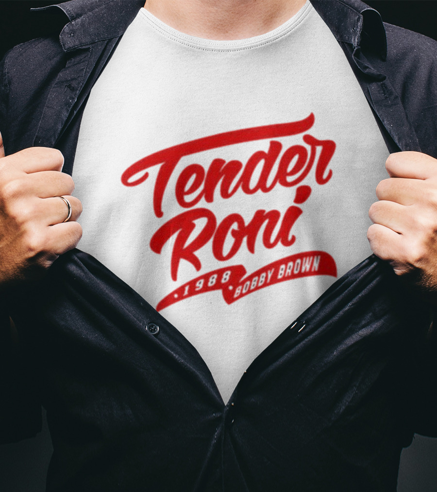 Tender Roni 1988 Bobby Brown Bold Red Lettering T-Shirt