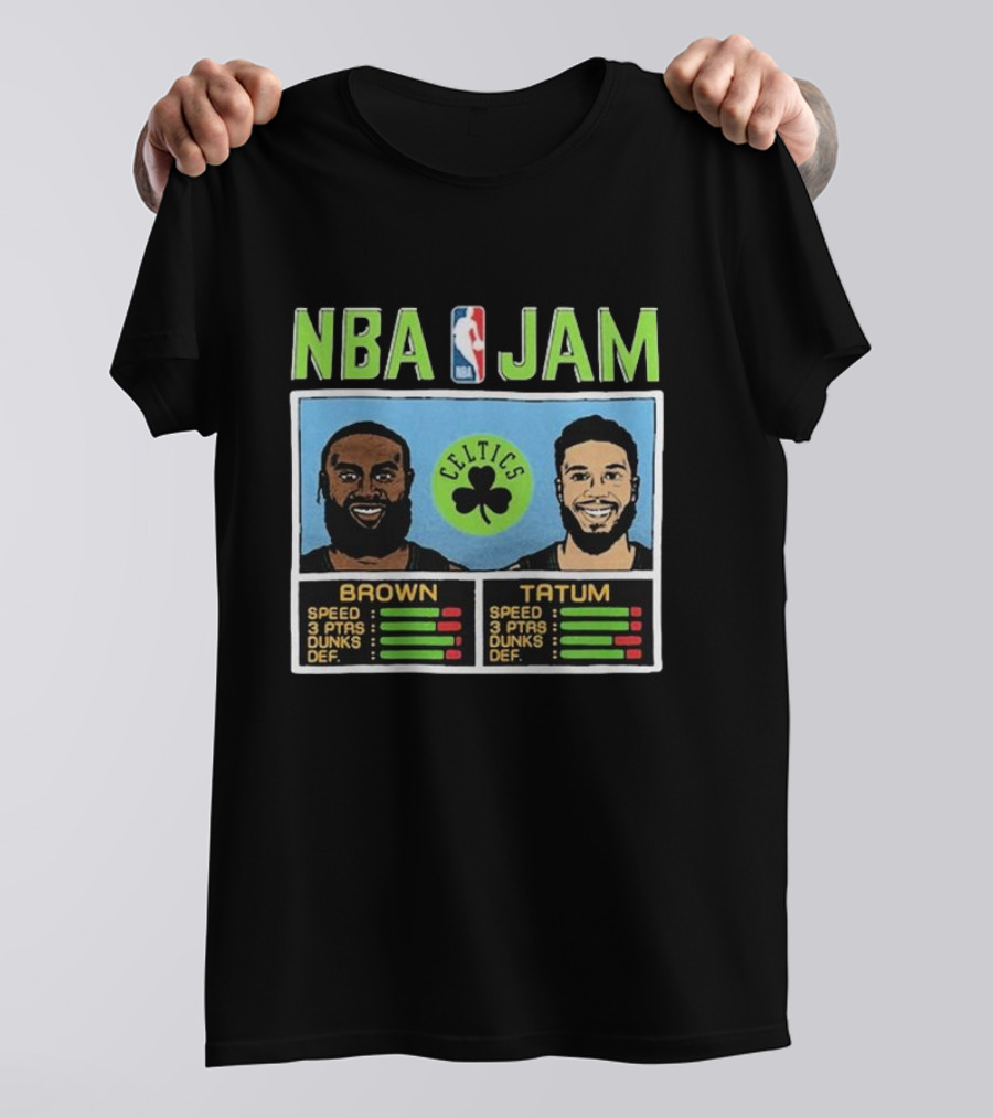 Nba Jam Celtics Brown Tatum Stats T-Shirt