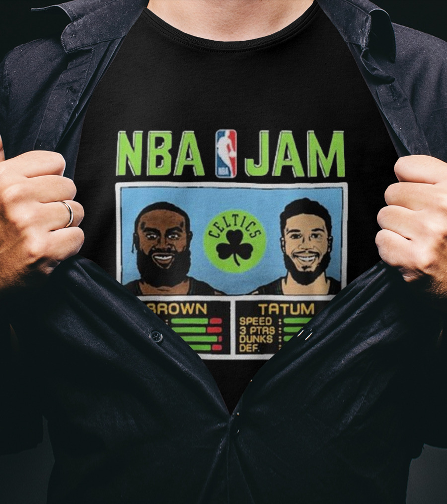 Nba Jam Celtics Brown Tatum Stats T-Shirt