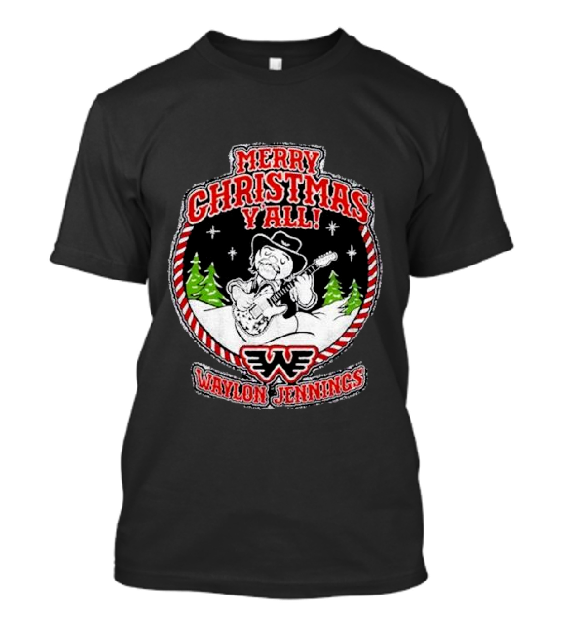 Merry Christmas Y'all Waylon Jennings T-Shirt