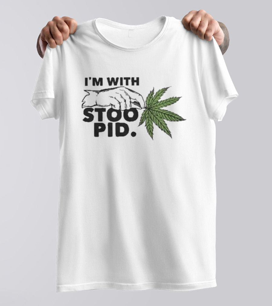 I'm With Stoopid Leaf Hand Graphic Visage T-Shirt