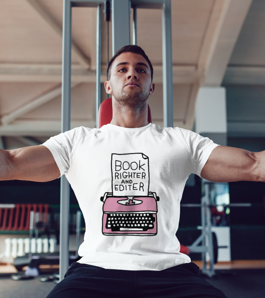 Book Righter And Editer Typo Pink Typewriter T-Shirt