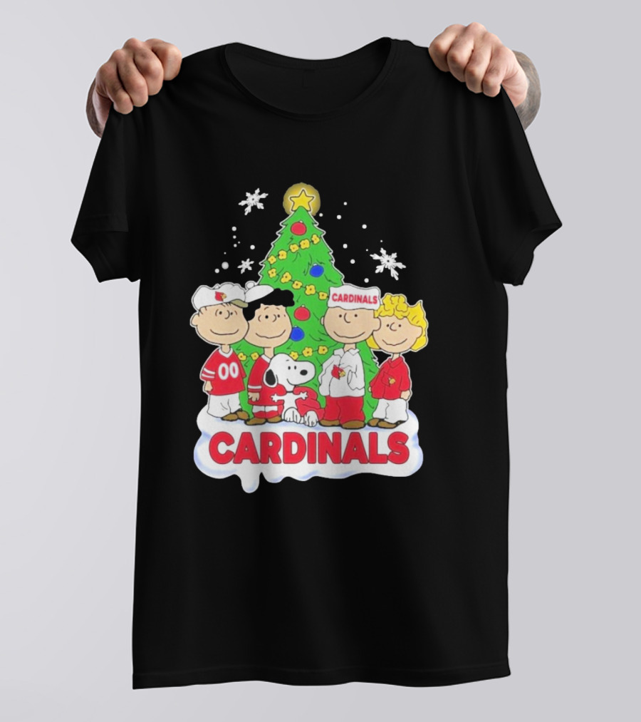 Arizona Cardinals Snoopy Christmas Peanuts Characters Cardinals Fans T-Shirt