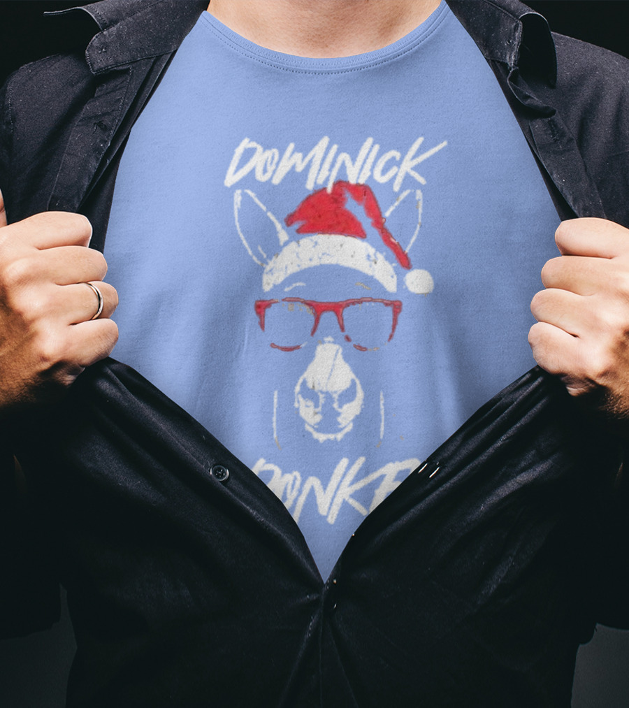 Dominick The Donkey Santa Hat Christmas Holiday T-Shirt