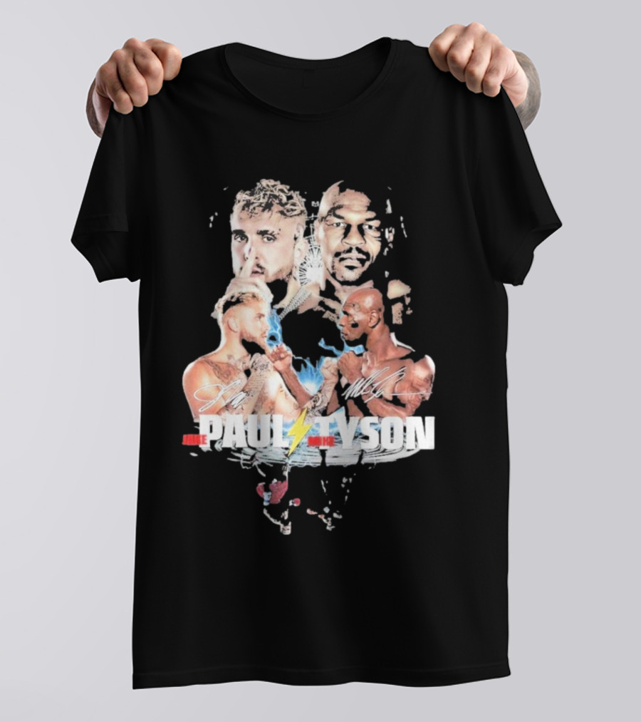Jake Paul Mike Tyson Signature Lightning Faceoff Collaboration T-Shirt
