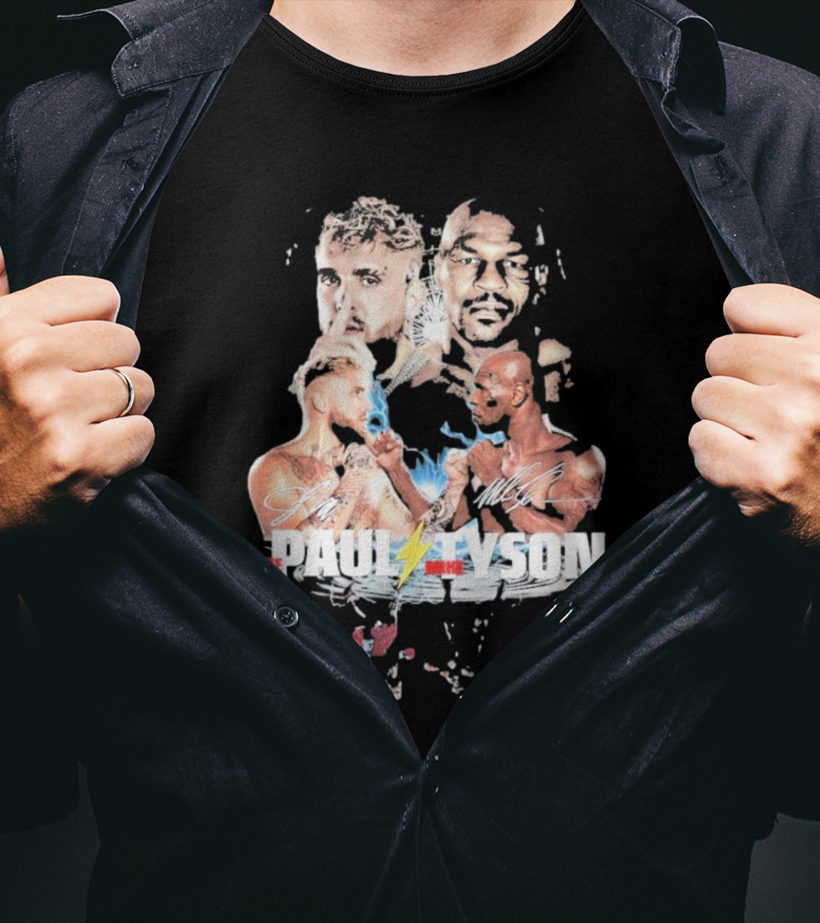 Jake Paul Mike Tyson Signature Lightning Faceoff Collaboration T-Shirt