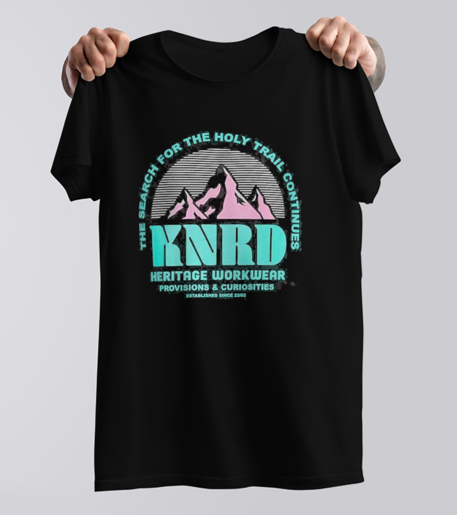 KNRD The Search For The Holy Trail Continues Heritage Workwear Provisions And Curiosities T-Shirt