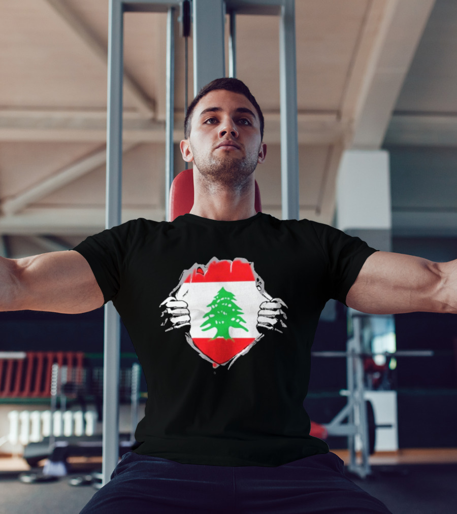 Lebanon Cedars Rugby League Lebanese Superhero Flag Icon T-Shirt