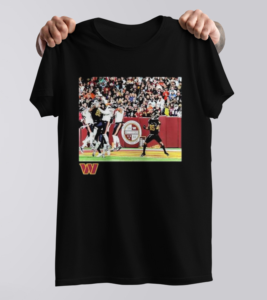 Washington Commanders Noah Brown Black NFL Flash Features Week 8 Action Scene T-Shirt
