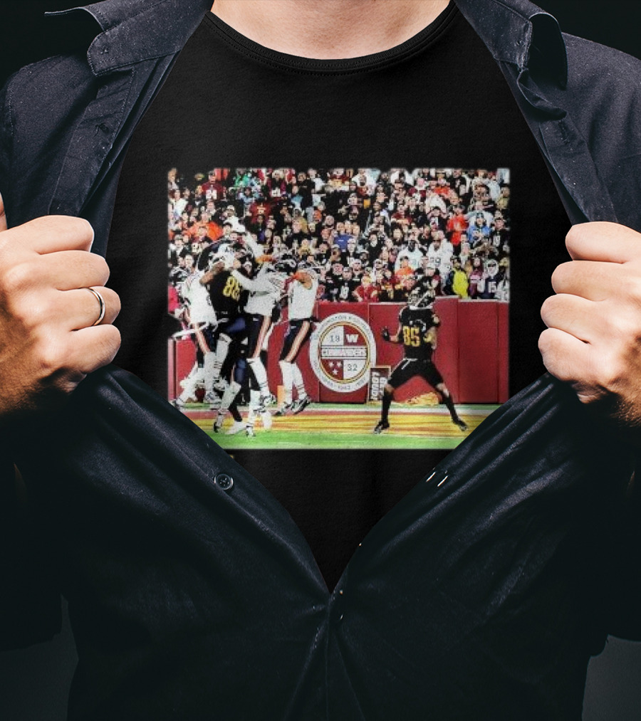 Washington Commanders Noah Brown Black NFL Flash Features Week 8 Action Scene T-Shirt