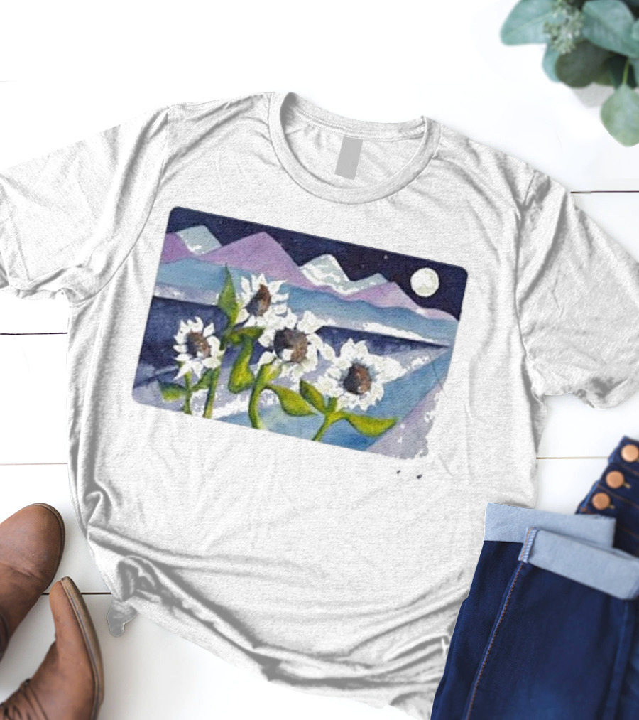 Sunflowers Under Starry Mountain Night - Big Thief Mema Mooowers T-Shirt