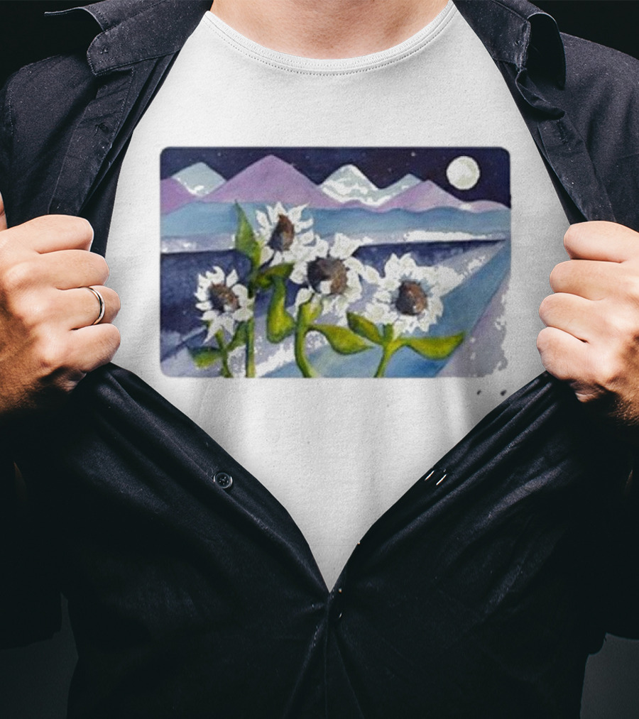 Sunflowers Under Starry Mountain Night - Big Thief Mema Mooowers T-Shirt