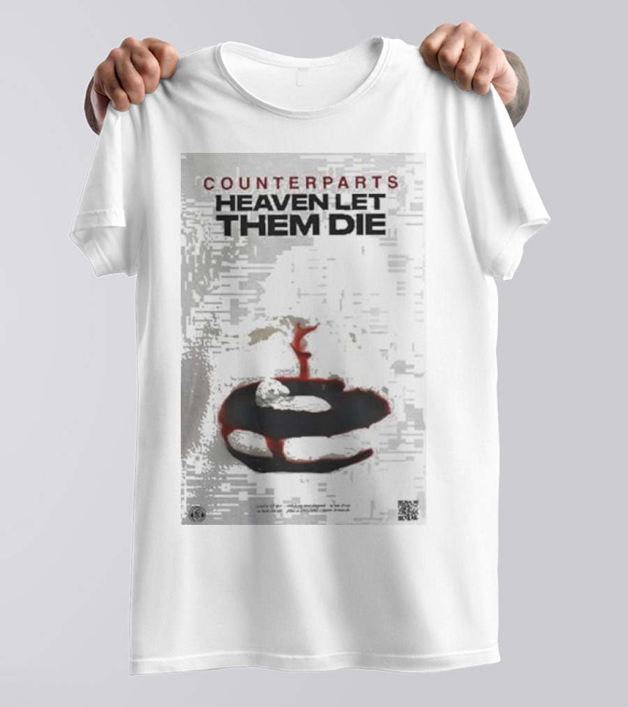 Counterparts Heaven Let Them Die EP Cover Glitch Effect Blood T-Shirt