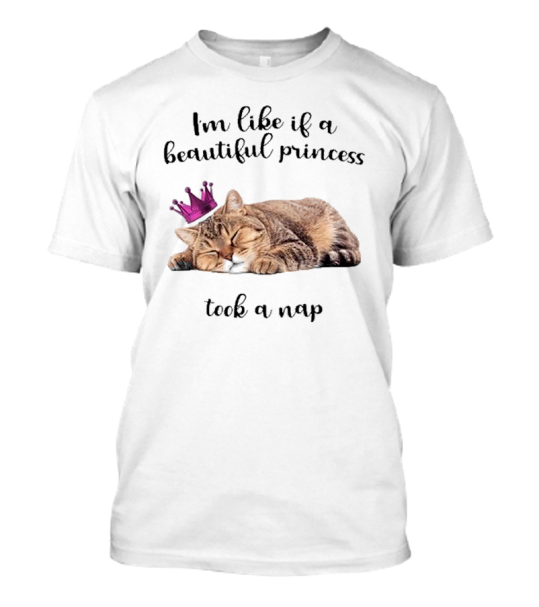 I'm Like If A Beautiful Princess Took A Nap Cat With Crown T-Shirt