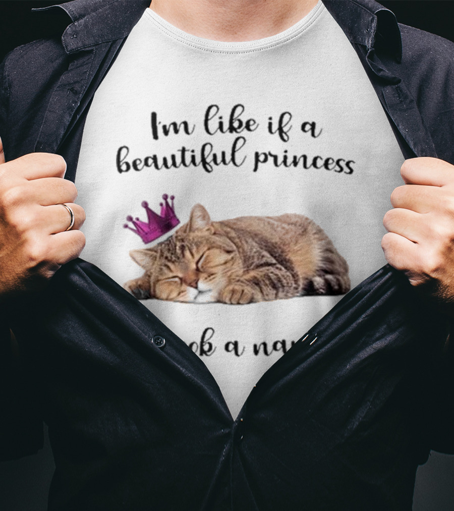 I'm Like If A Beautiful Princess Took A Nap Cat With Crown T-Shirt