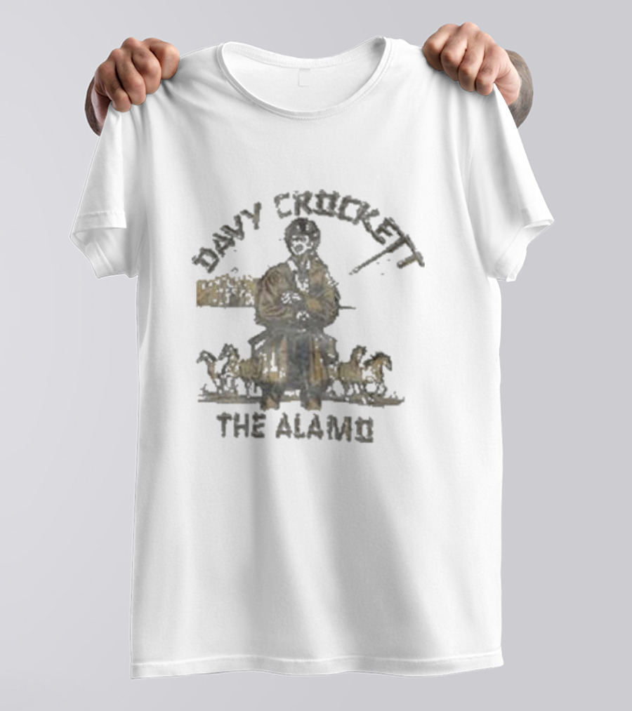 Davy Crockett The Alamo Pioneer With Horses T-Shirt