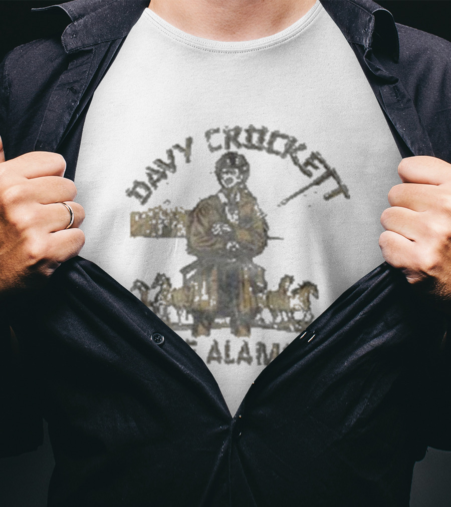 Davy Crockett The Alamo Pioneer With Horses T-Shirt