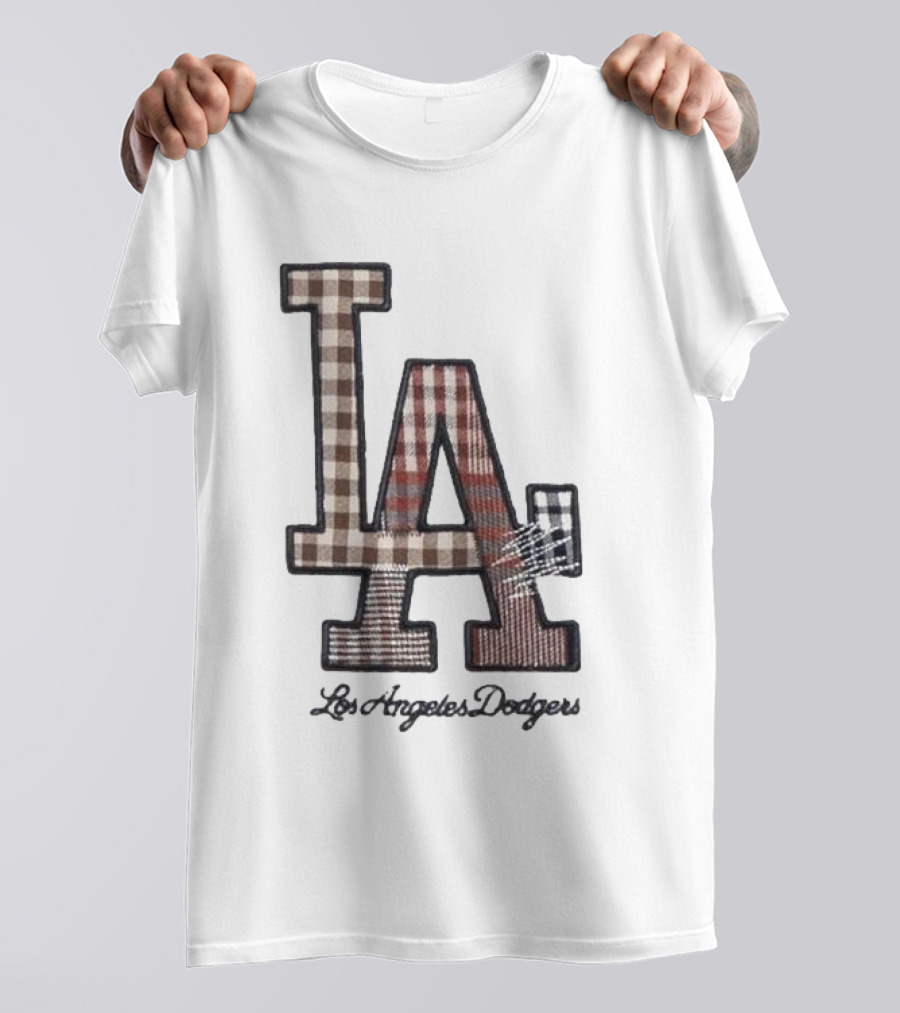 Los Angeles Dodgers Preppy Plaid LA T-Shirt