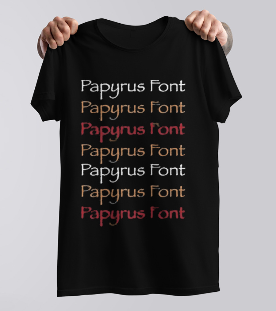 Papyrus Font Multicolor Natalie Tran T-Shirt