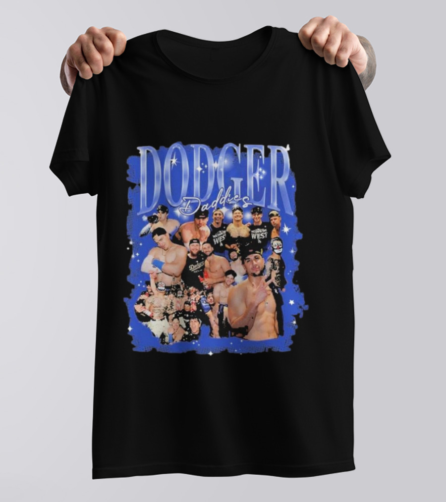 Dodger Daddies Starry Blue Team Icons Compilation T-Shirt