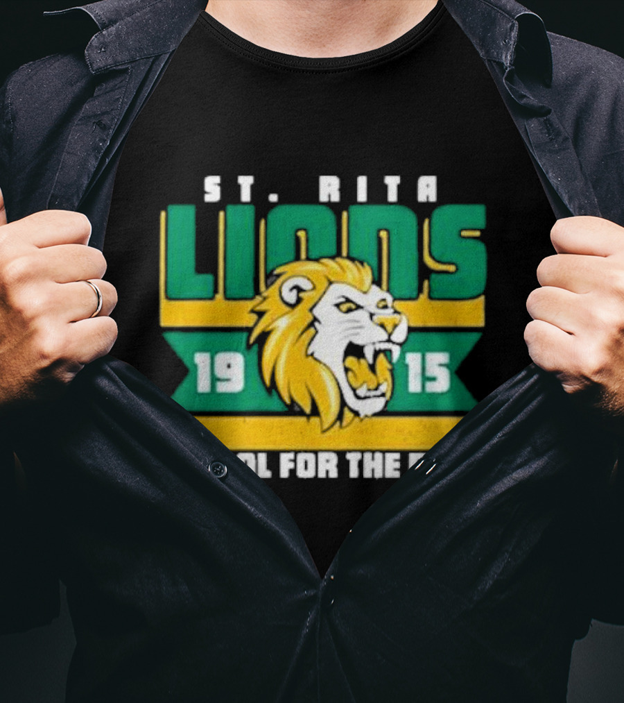 St. Rita Lions 1915 School For The Deaf Roaring Lion Emblem T-Shirt