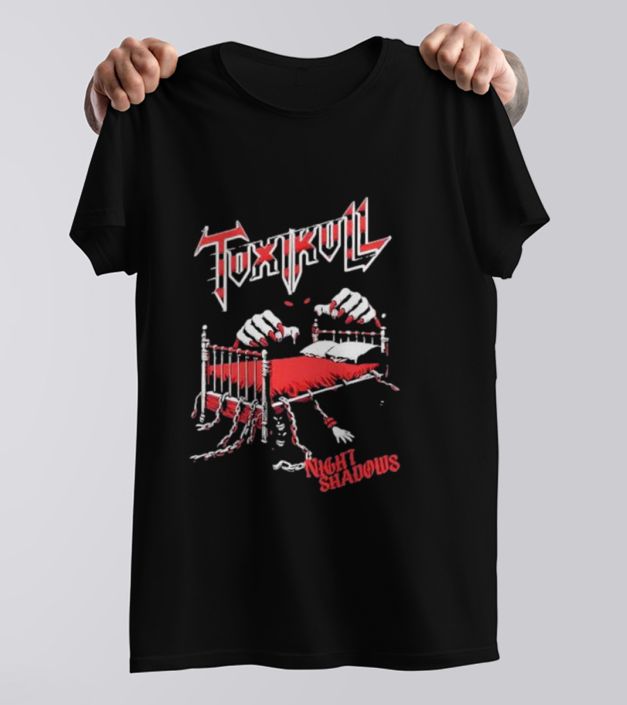 Toxikull Night Shadows Ghostly Red Chains And Claws T-Shirt