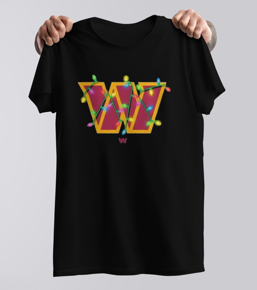Washington Commanders W Holiday Lights Christmas T-Shirt