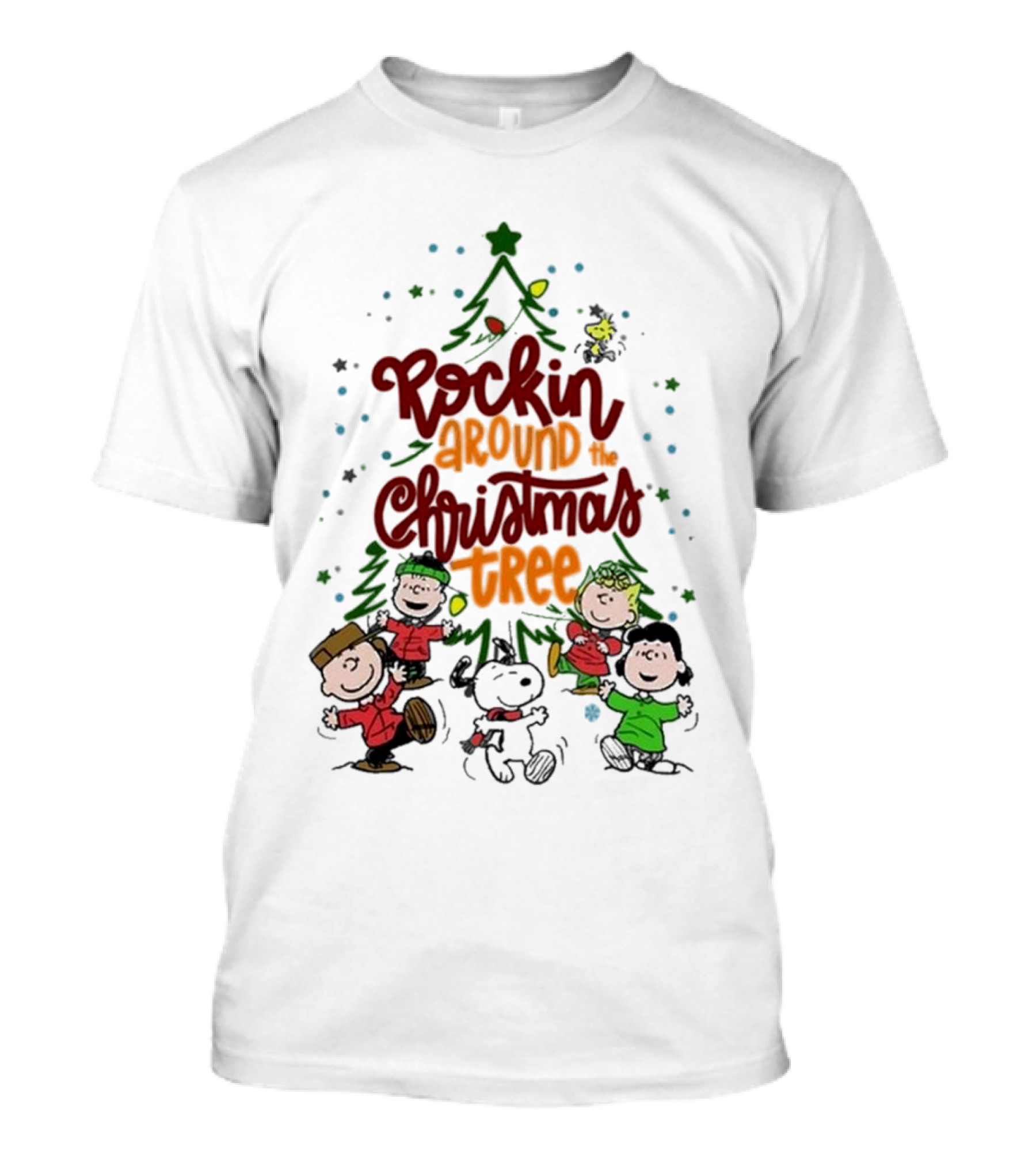 Snoopy Rockin Around The Christmas Tree Merry Christmas T-Shirt
