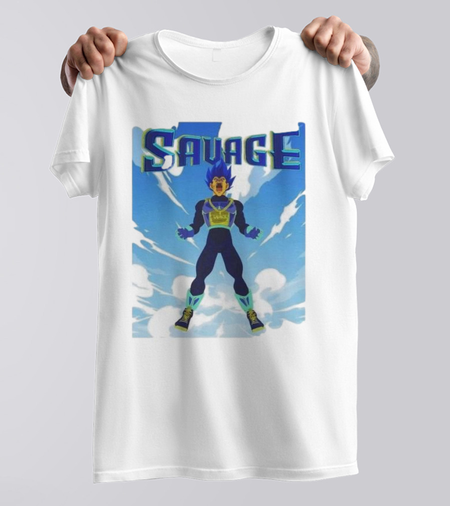 Vegeta Blue Saiyan Savage Super Warrior Transformation Scene T-Shirt