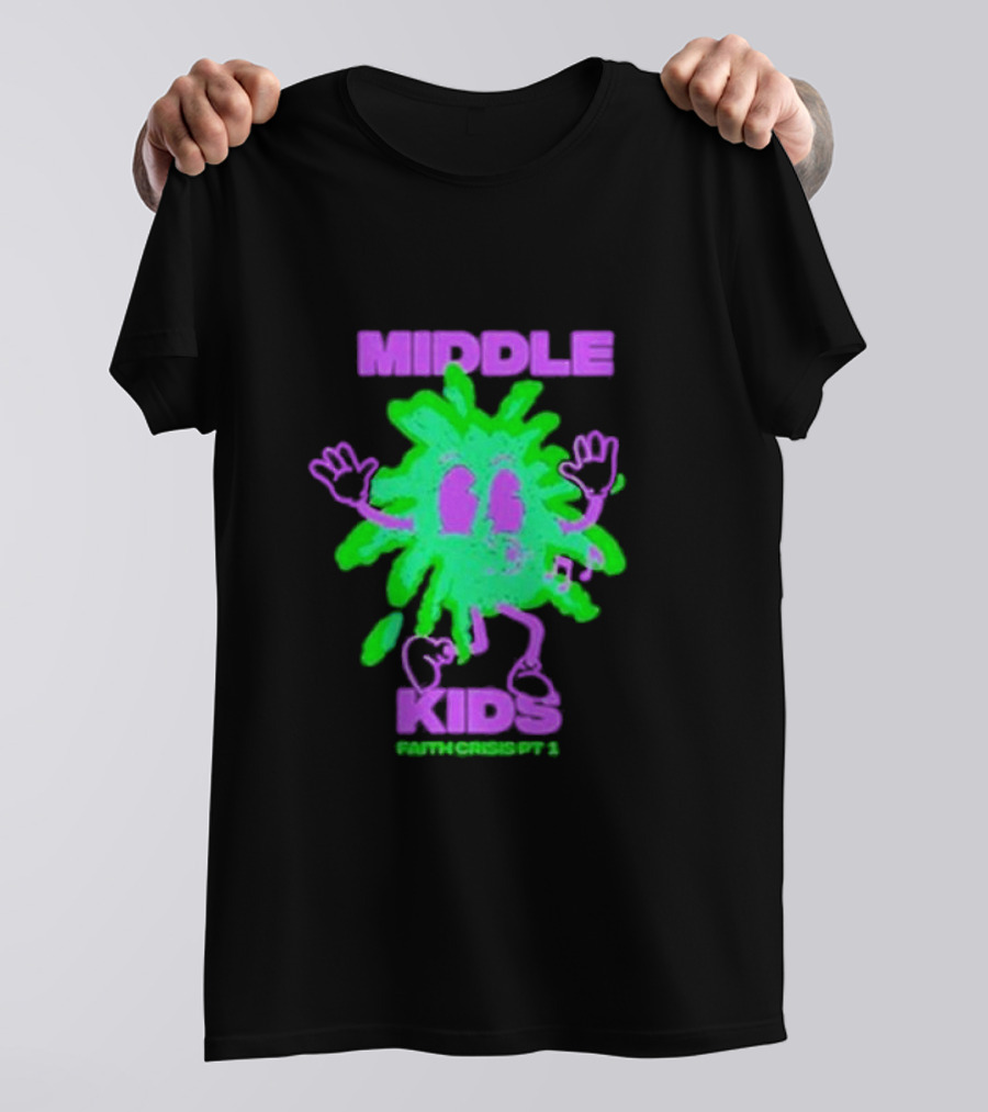 Middle Kids Faith Crisis Pt 1 Green Splatter Cartoon T-Shirt